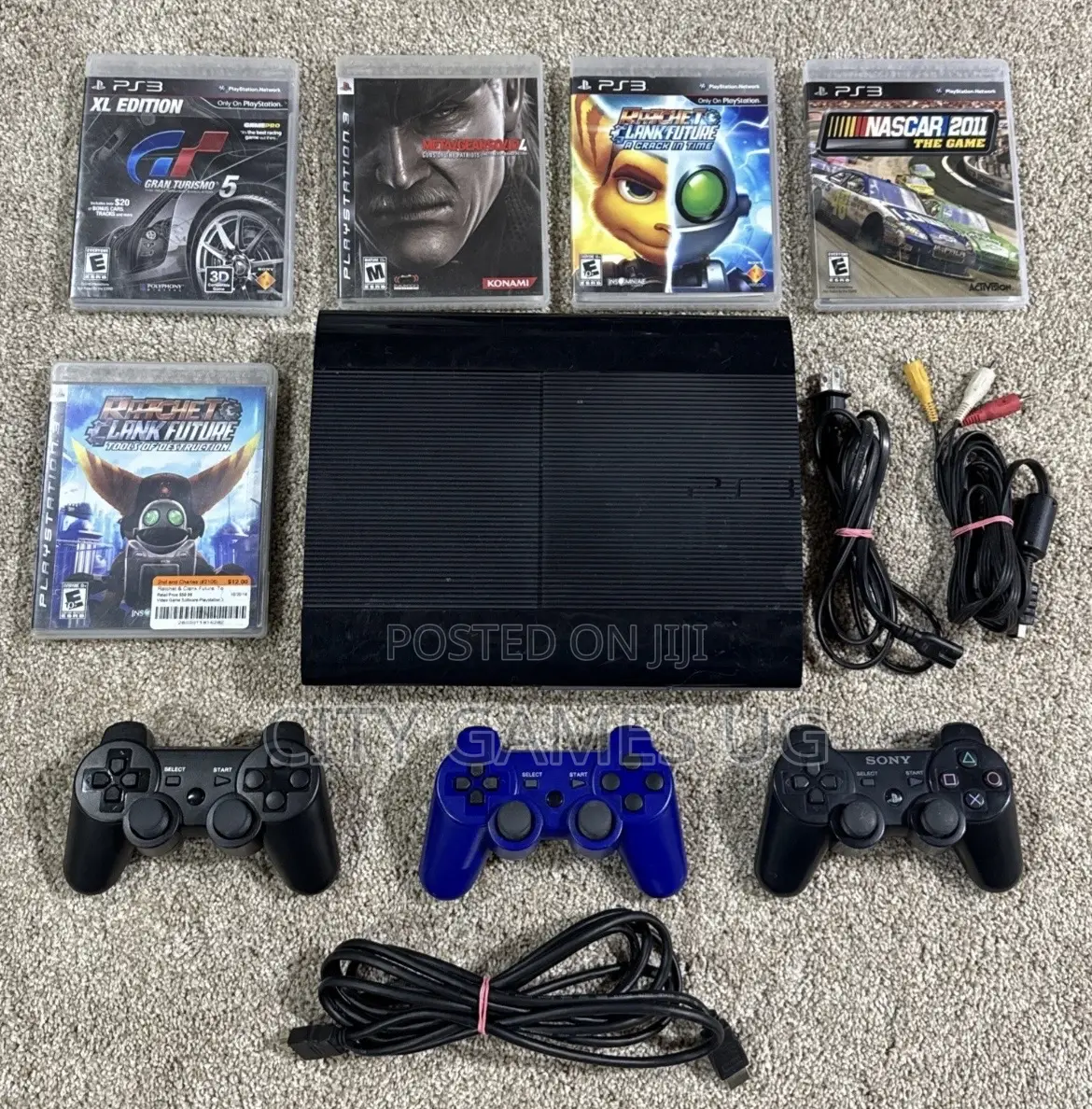 Sony Playstation 3 Super Slim 250gb Ps3 Black (15) Games (3) Control