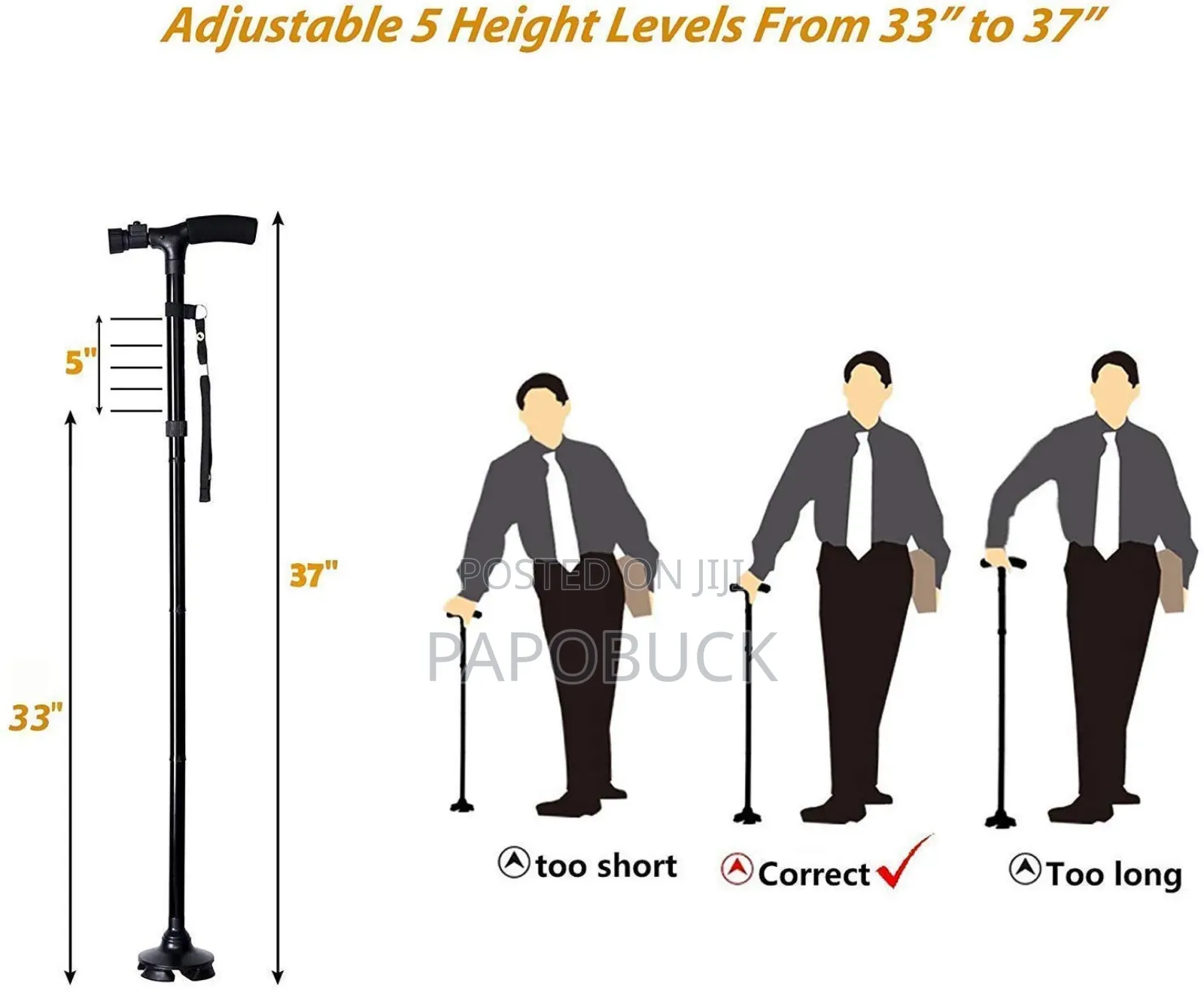 Folding Lightweight Adjustable Collapsible Walking Canes