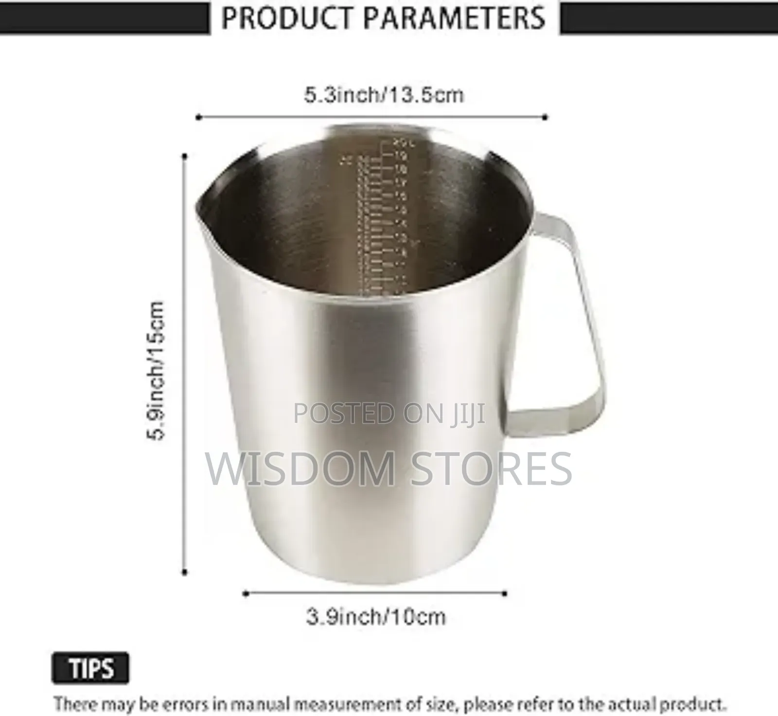 Stainless Steel Measuring Cup Pitcher (48oz/1.5 Liter)