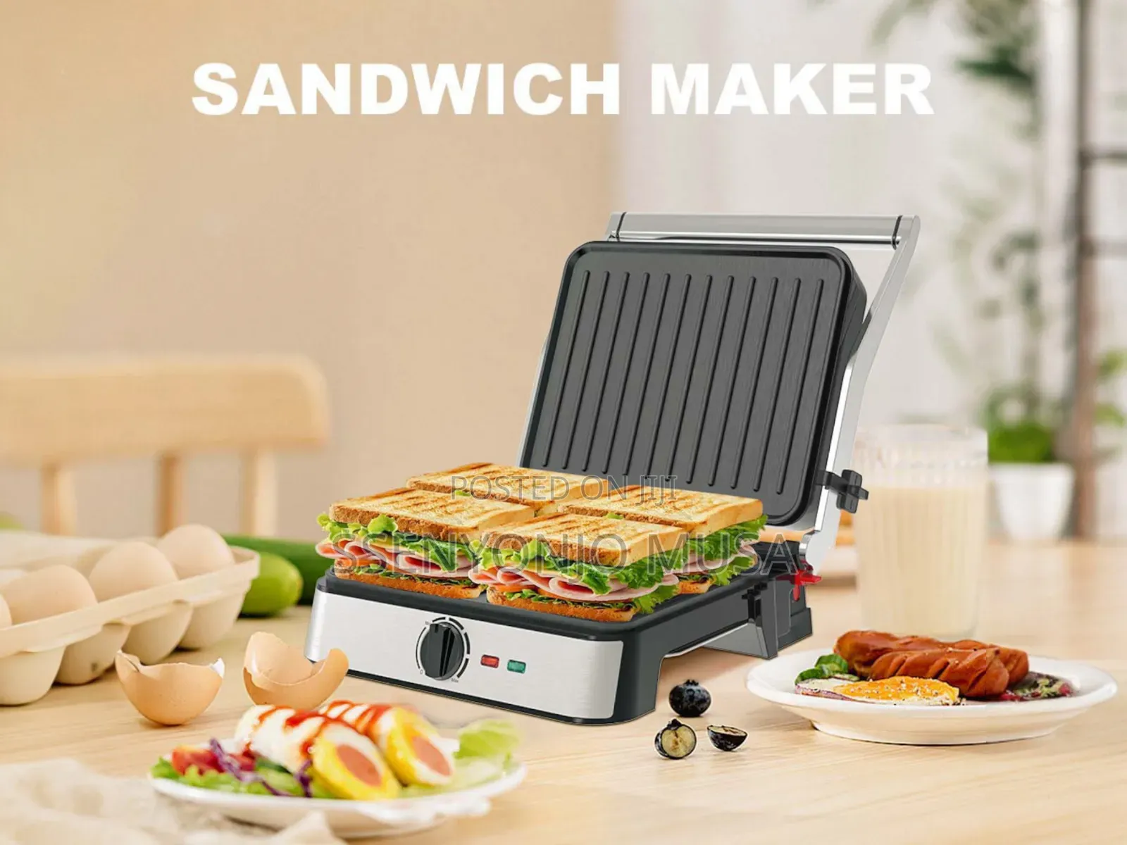 Winningstar Panini Maker Stainless Steel 850w High Power.