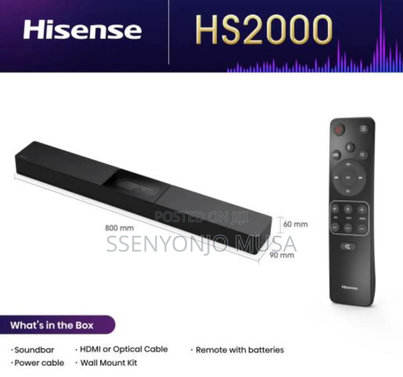 Hisense Soundbar Hs2000 2.1 Channel 240w for Home Theater