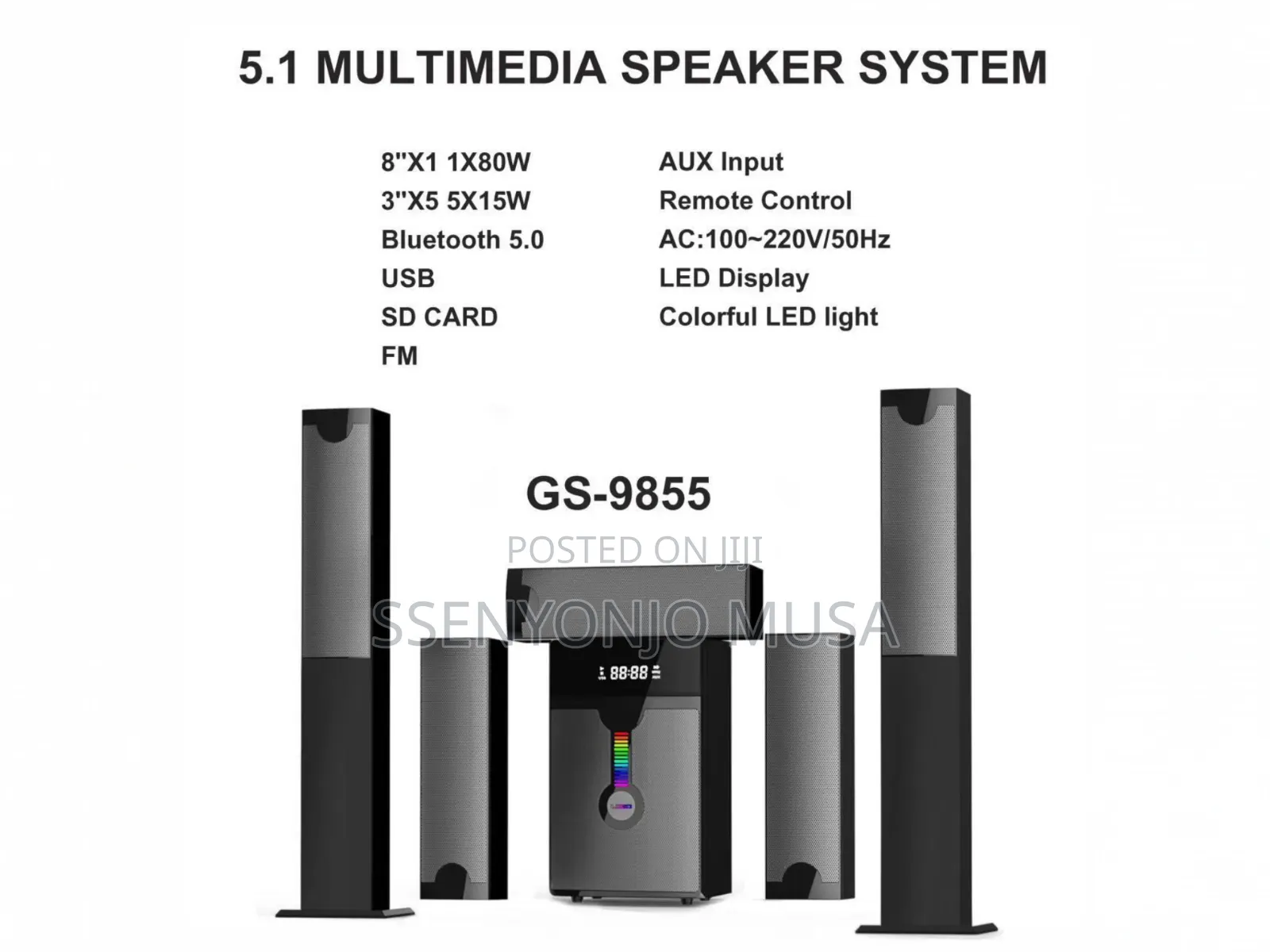 Globalstar Home Theater 5.1 Channel Gs-9855 | 100w With Bluetooth.