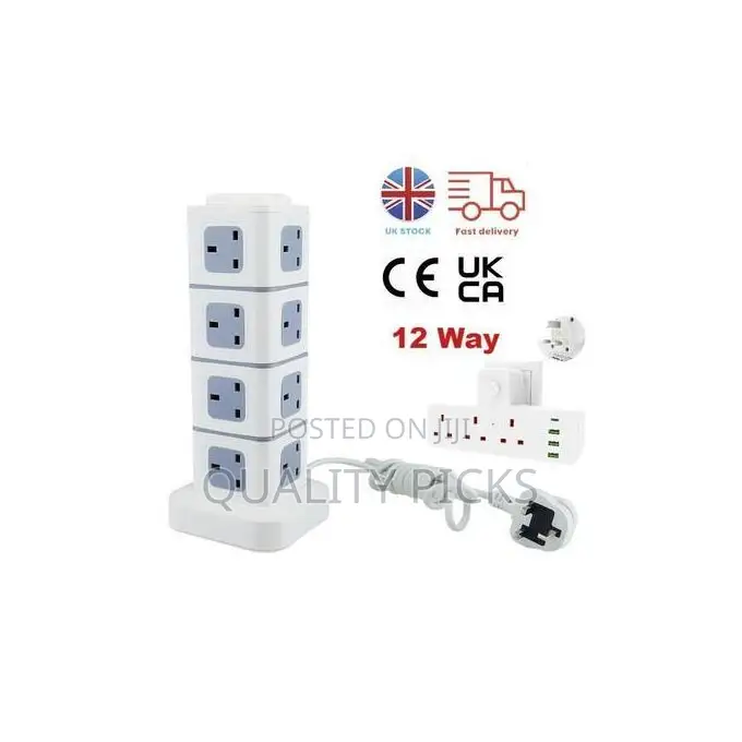 Universal Power Extension Cord With 12 Outlets 2 Usb Ports
