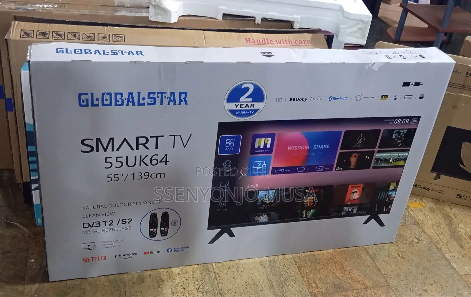 Globalstar 55" Uhd Smart Android Led Tv With in-Built Free-to-Air.