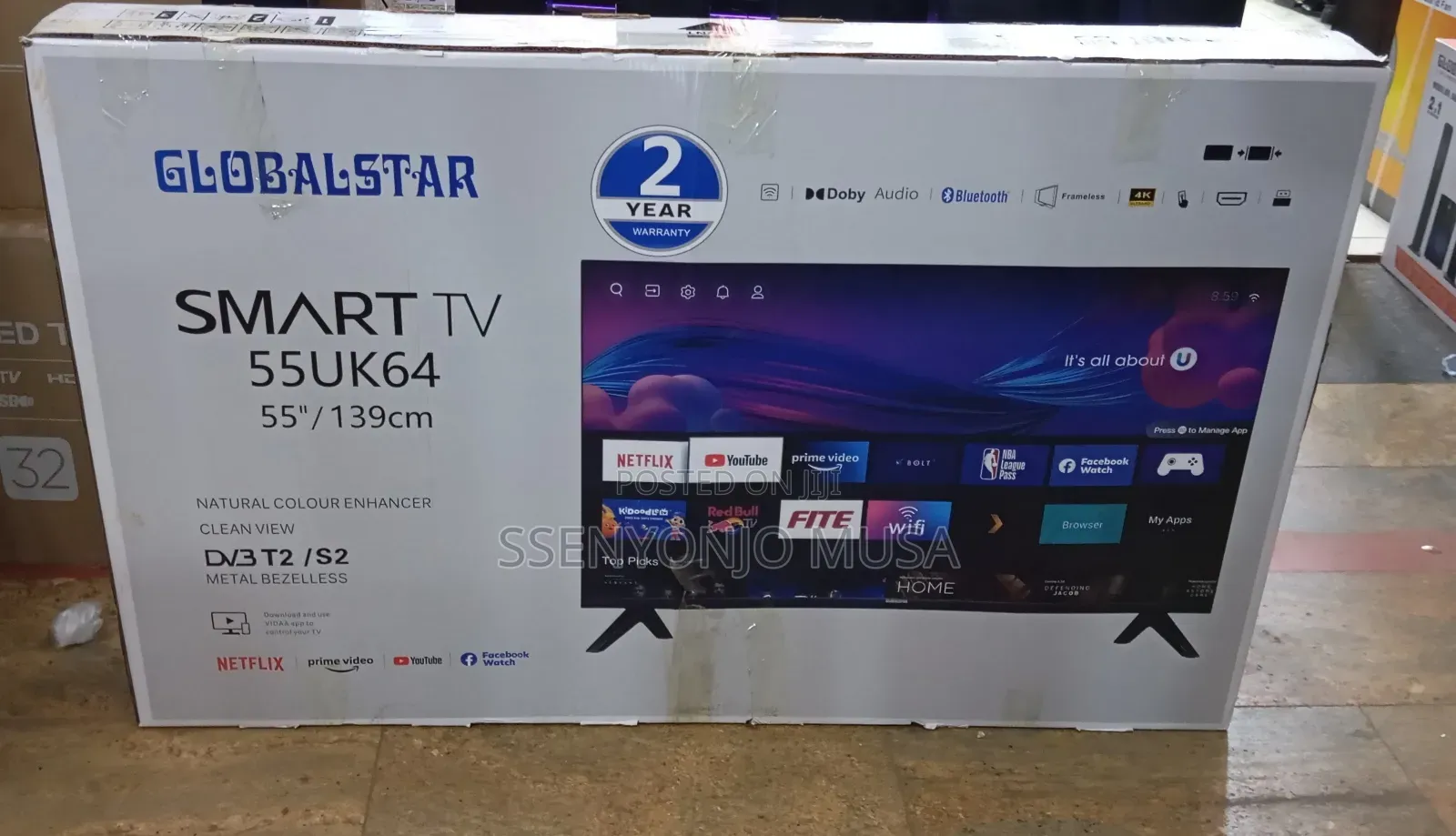 Globalstar 55" Uhd Smart Android Led Tv With in-Built Free-to-Air.