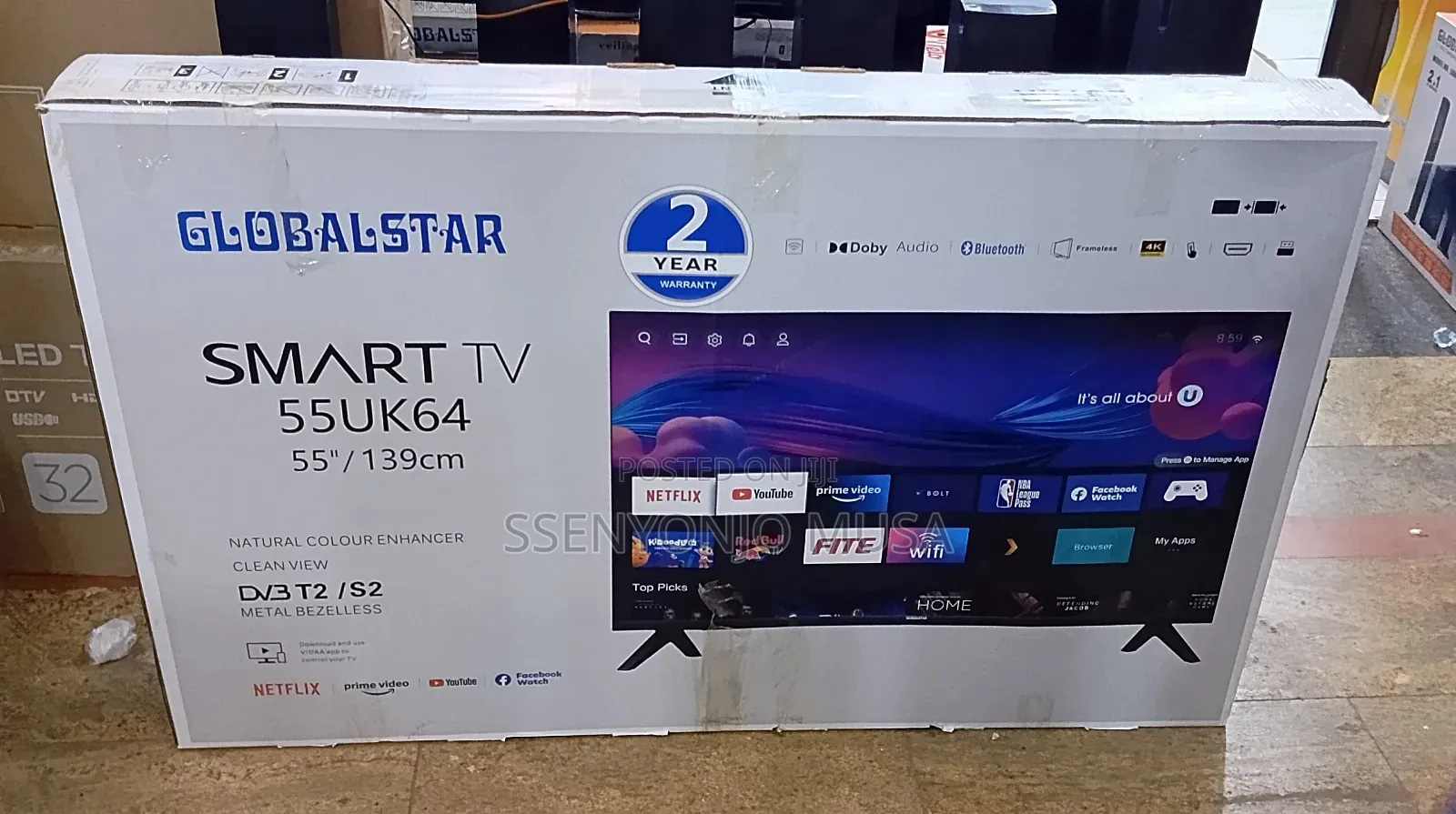 Globalstar 55" Uhd Smart Android Led Tv With in-Built Free-to-Air.