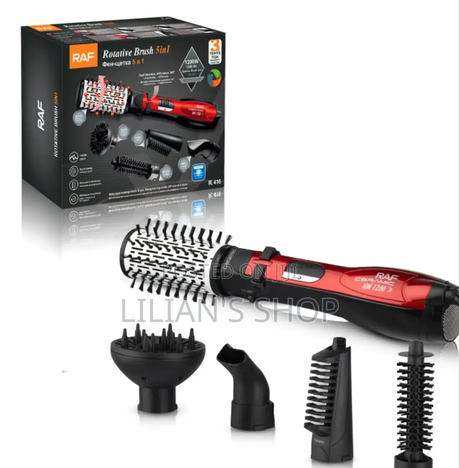 Raf Rotative Brush 5in1 Model R.416 Multifunctional Hair Styling Tool