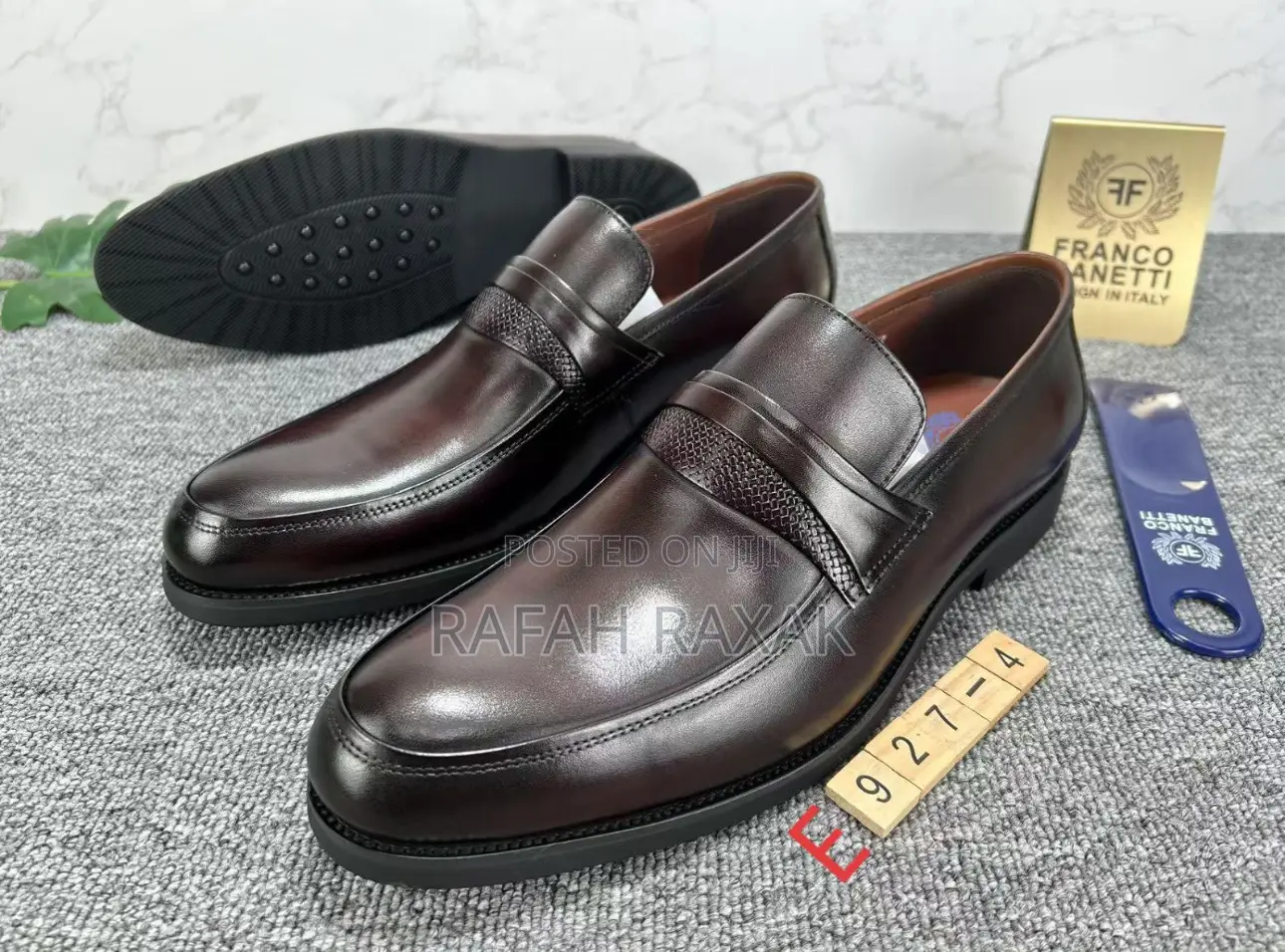 Original Men’S Dark Tan Franco Banetti Penny Leather Loafers