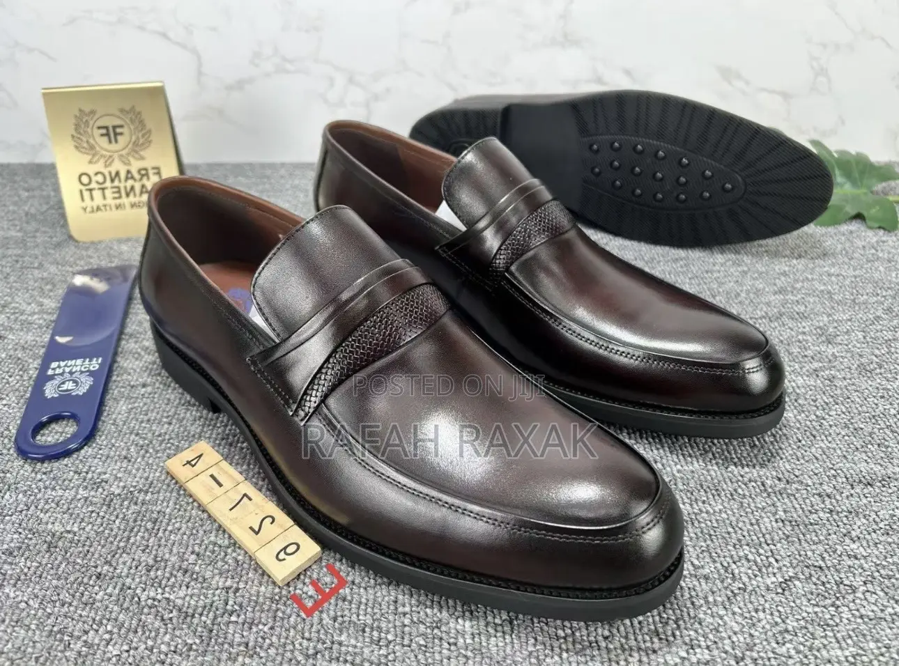 Original Men’S Dark Tan Franco Banetti Penny Leather Loafers