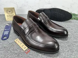 Original Men’S Dark Tan Franco Banetti Penny Leather Loafers