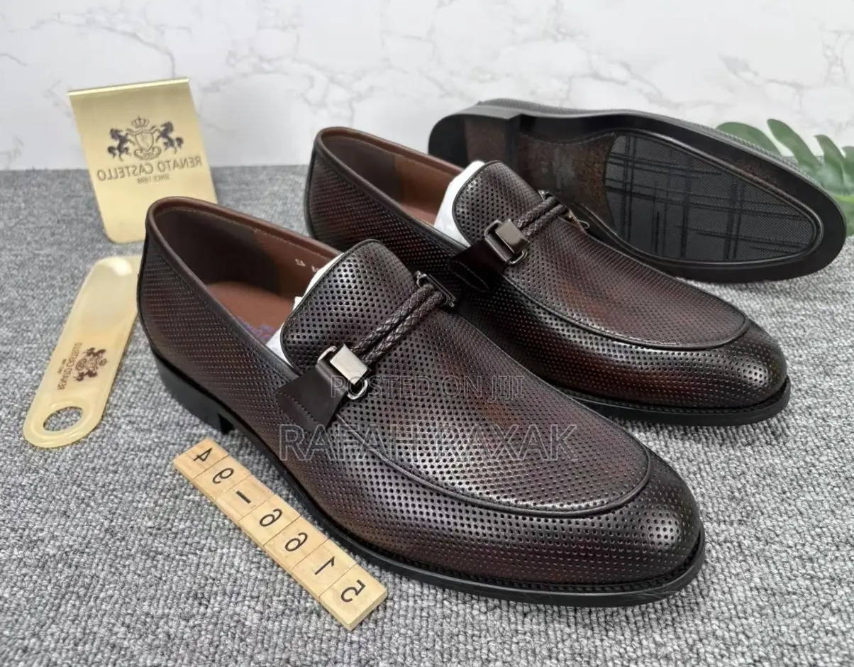 Men’S Coffee Brown Renato Castello Leather Loafers