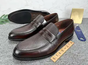 Men’S Dark Brown Franco Banetti Slip-on Leather Loafers