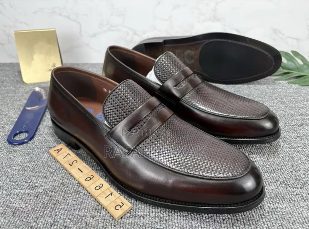 Men’S Dark Brown Franco Banetti Slip-on Leather Loafers