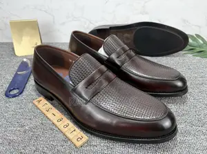 Men’S Dark Brown Franco Banetti Slip-on Leather Loafers