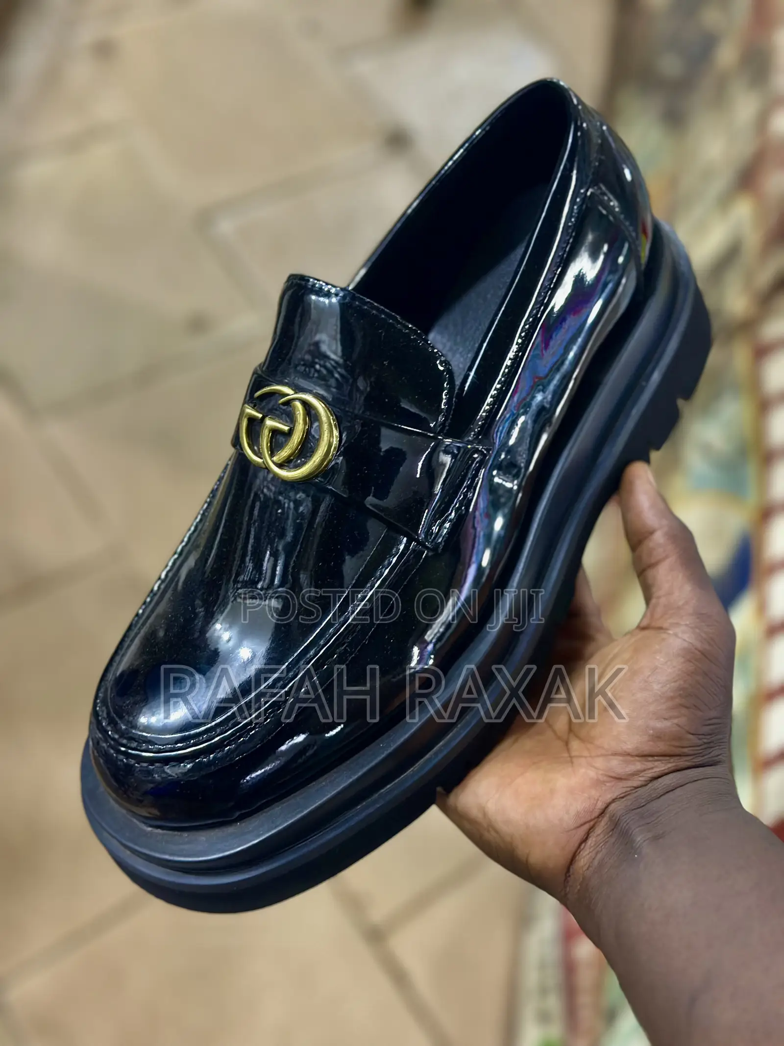 Original Men’S Luxury Gucci Big Sole Shinny Loafers
