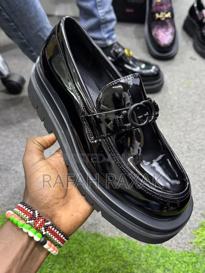 Men’S Classic Gucci Big Sole Shinny Luxury Loafer