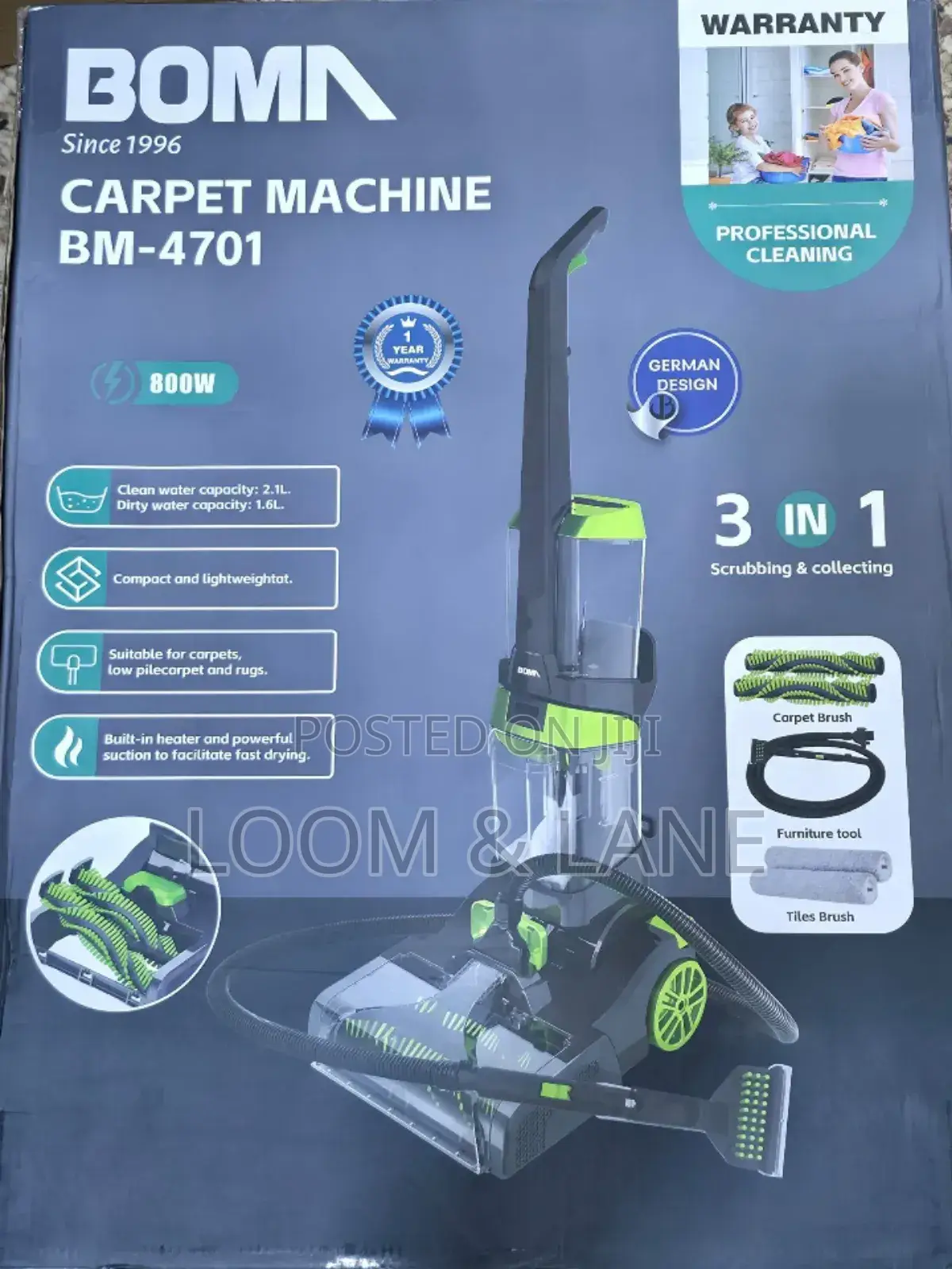 Boma 3in1 Carpet,Tiles and Furniture Cleaning Machine