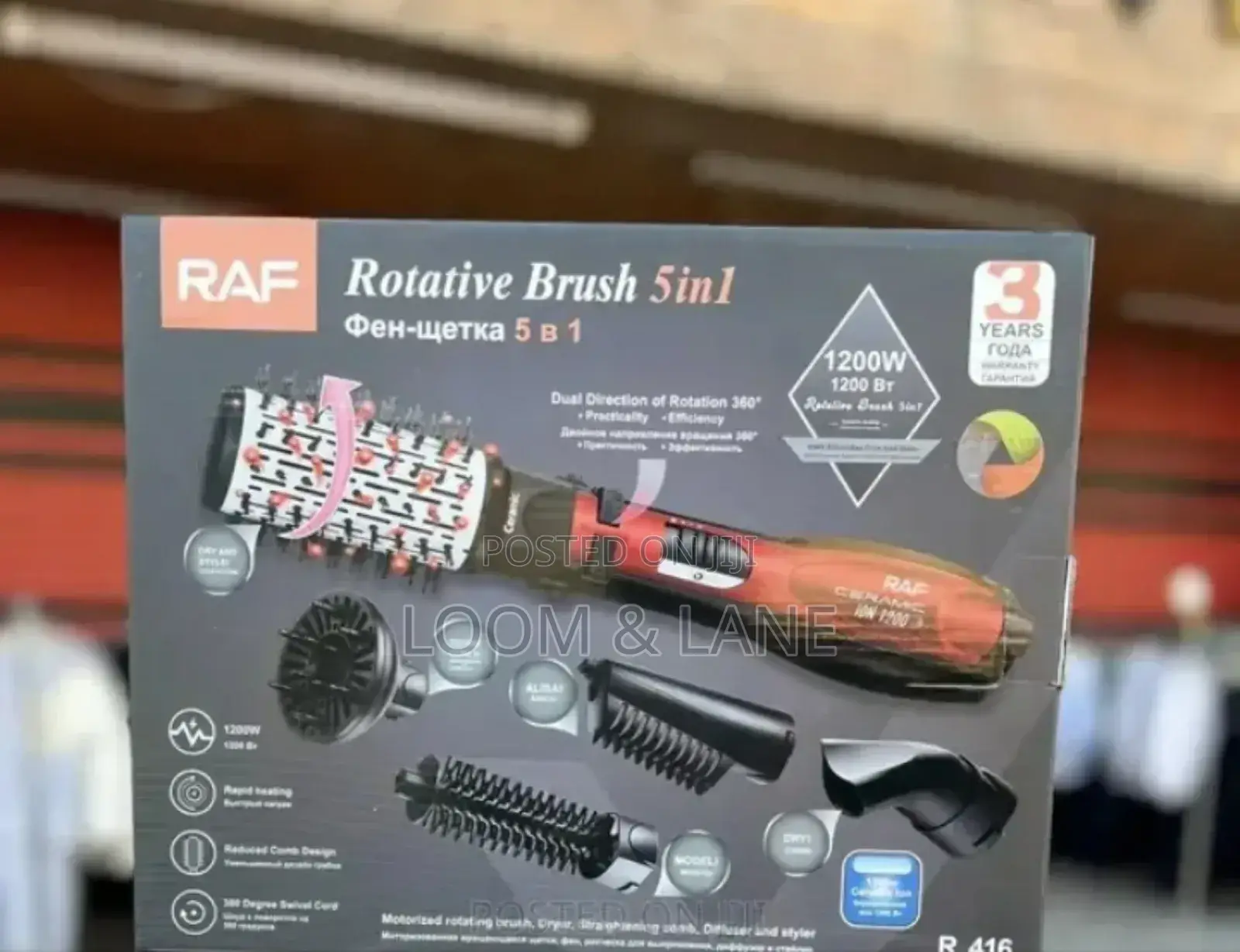 Raf Rotative Brush 5in1 Model R.416 Multifunctional Hair Styling Tool