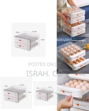 Space Saving Multifunctional 2-Layer Stackable Refrigerator Egg Tray