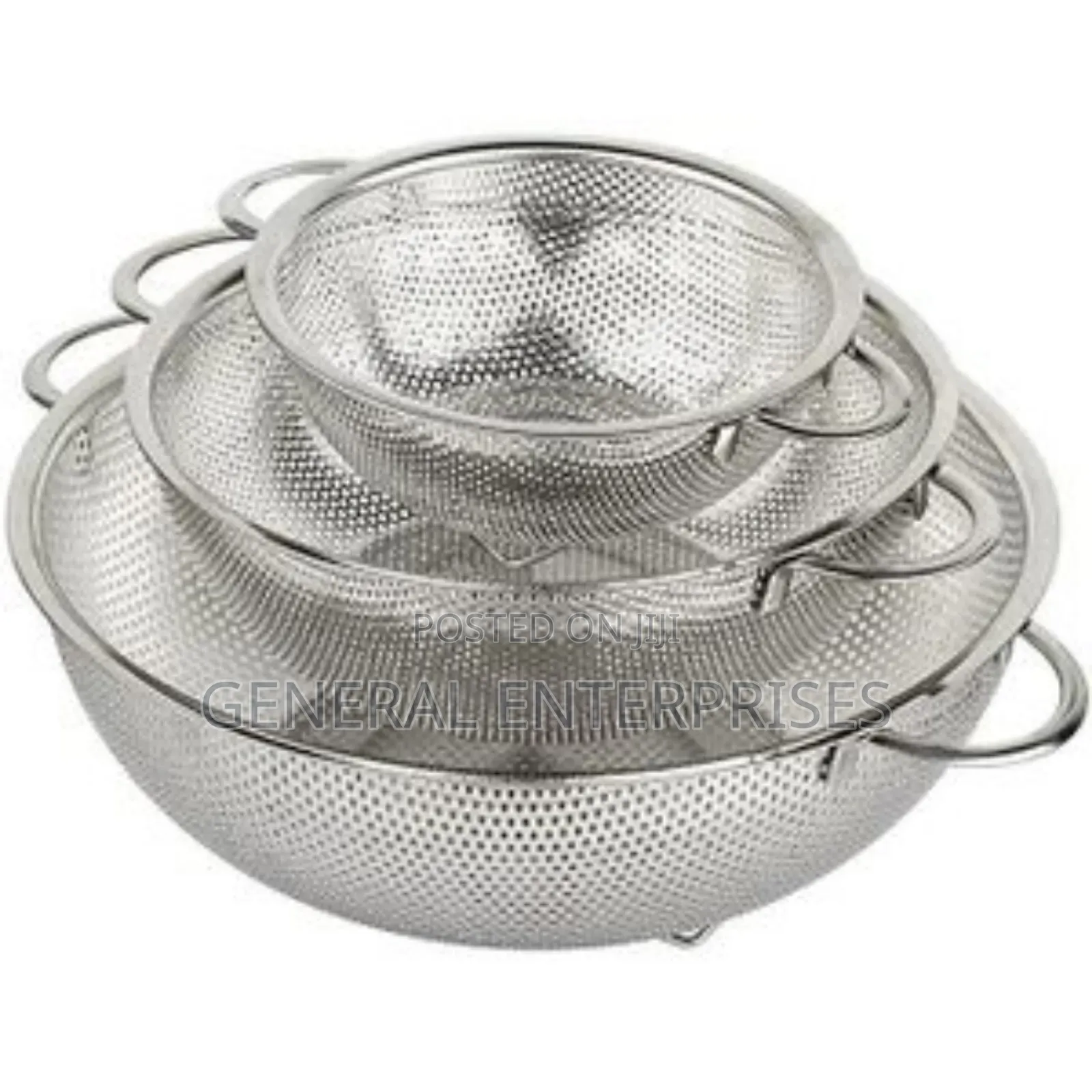 3-Piece Stainless Steel Mesh Micro-Perforated Strainer Colander Set.