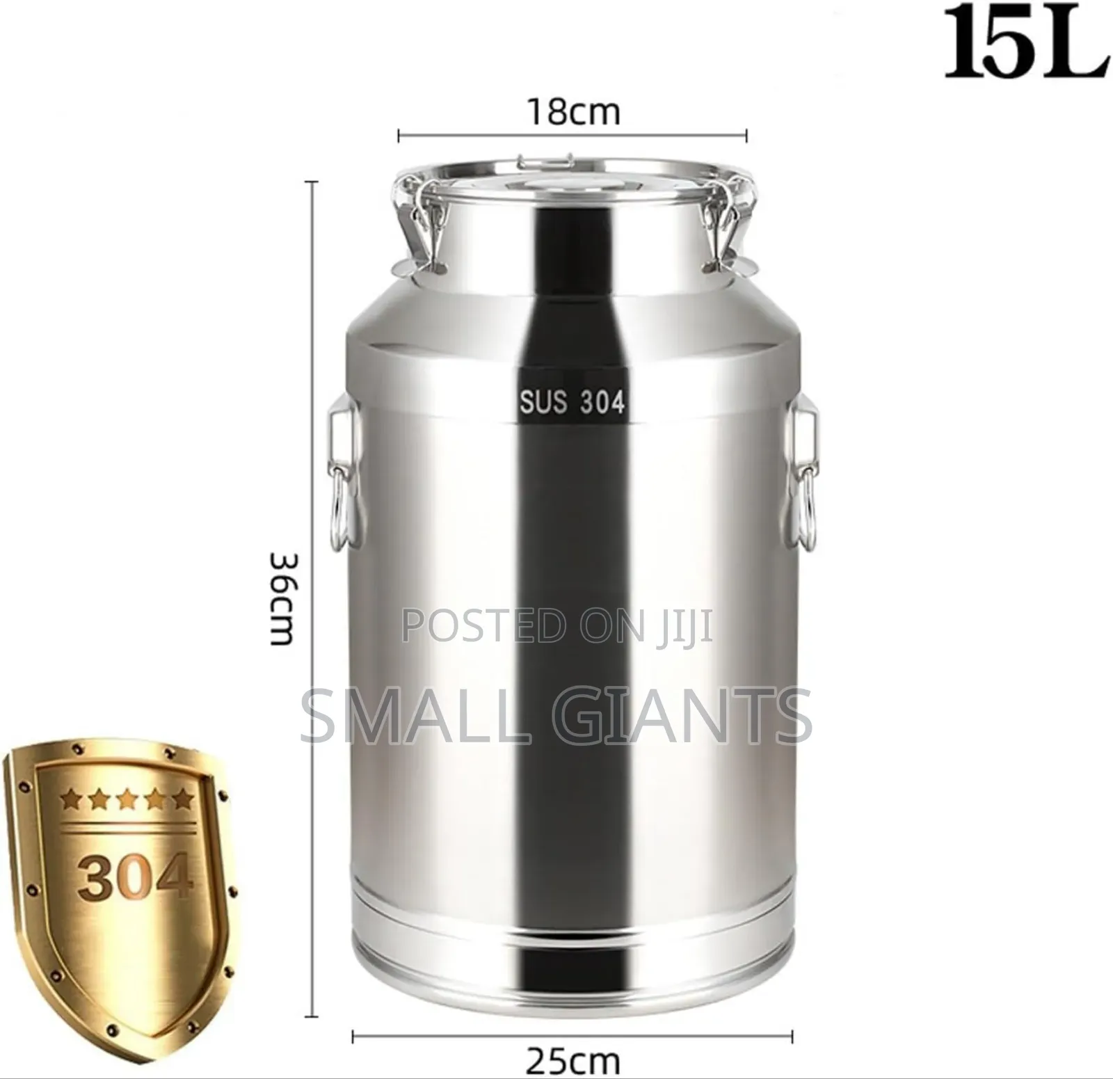 15litresa Stainless Steel Food/Milk Transport Storage Can