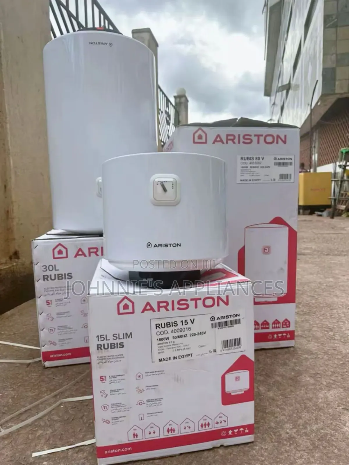 Ariston Rubis Electric Water Heater – 15l Slim / 30l Vertical Storage