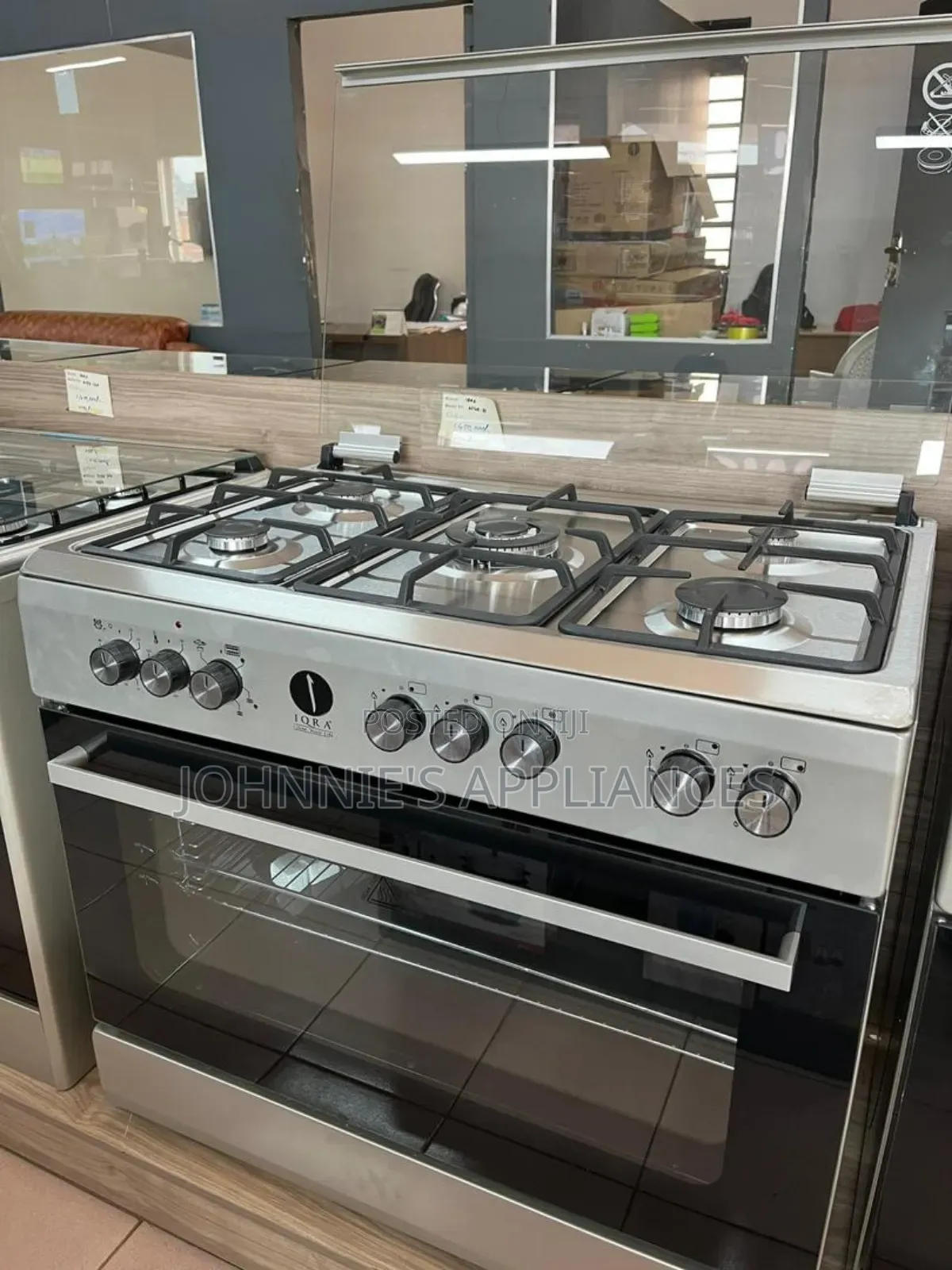 Iqra5-Burner Gas Cooker With Electric Oven – Stainless Steel