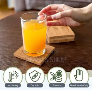 12pcs Premium Natural Wood Bamboo Tabletop Coasters