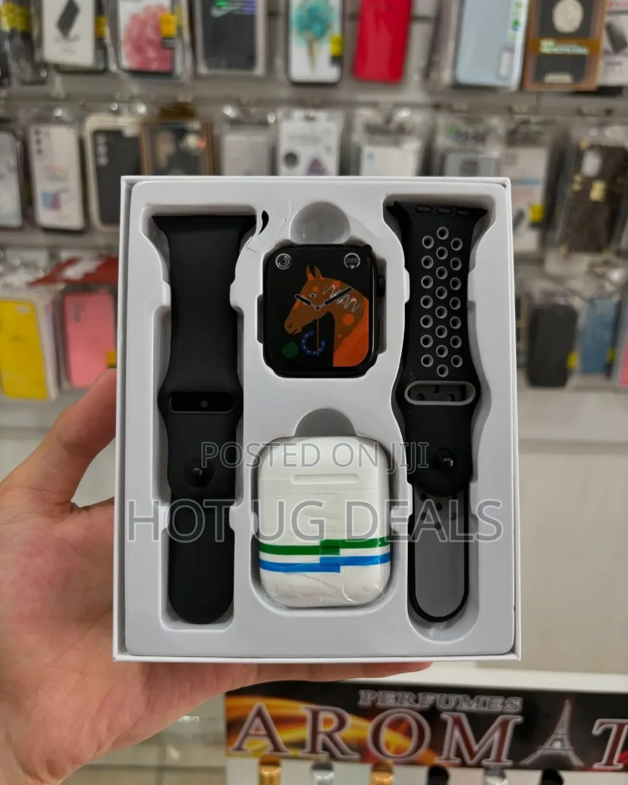 Smart W26 Smart Watch With Ear Pods - White, Black