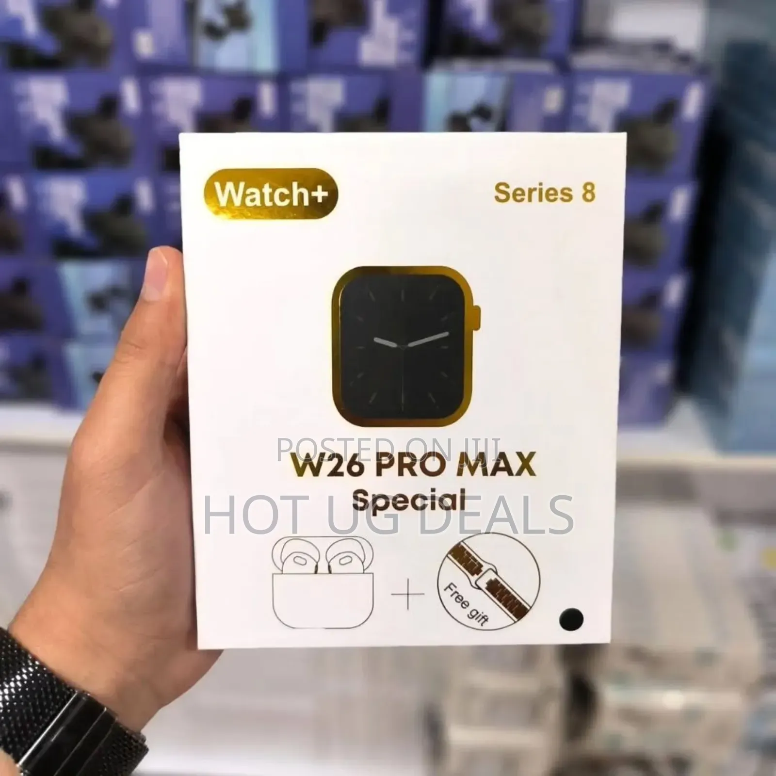 Smart W26 Smart Watch With Ear Pods - White, Black