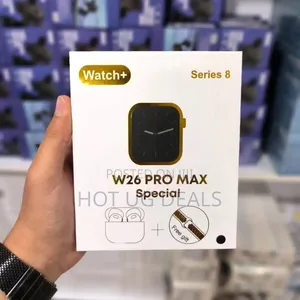 Smart W26 Smart Watch With Ear Pods - White, Black