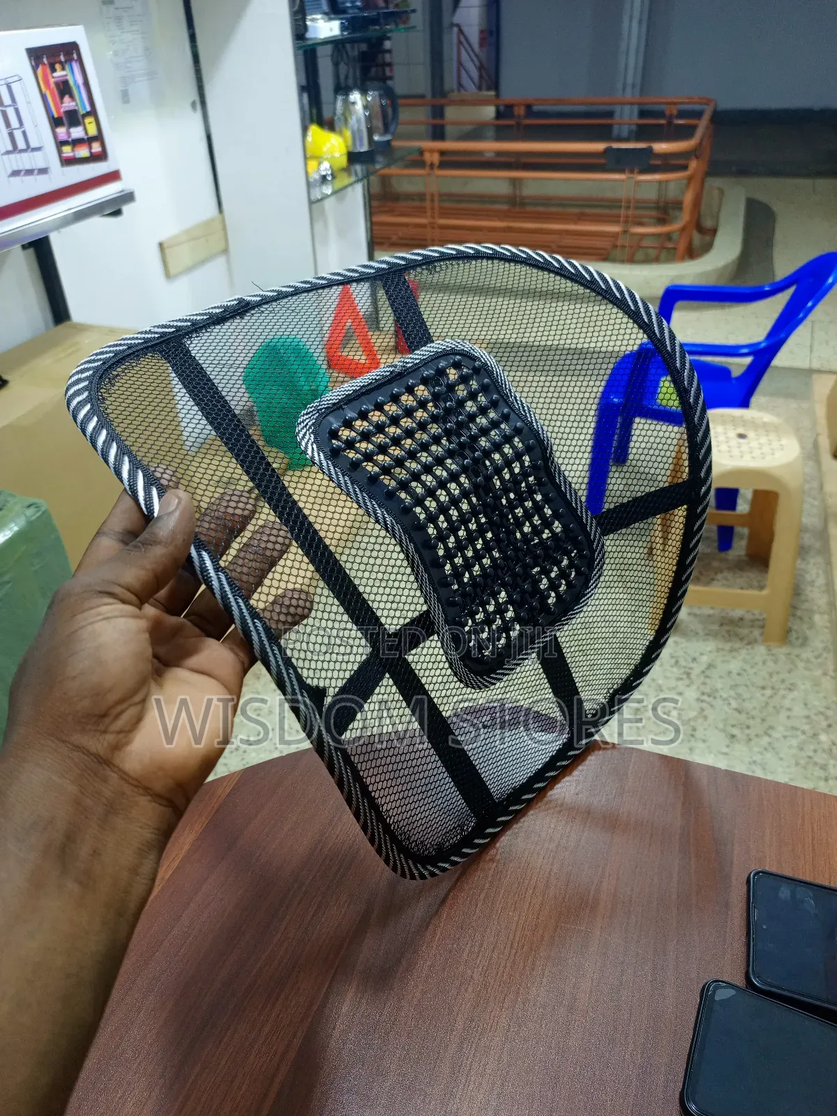 Ergonomic Mesh Lumbar Support Cushion.