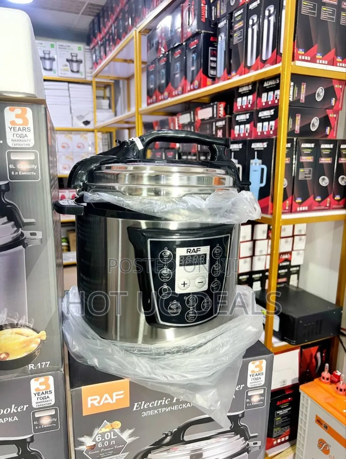 Raf 6l Stainless Steel Multifunction Electric Pressure Cooker - Silver