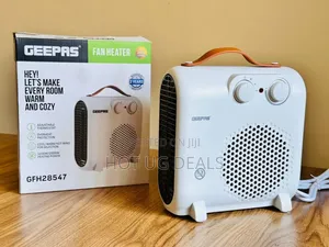 Geepas Portable Fan Heater Thermostat 2 Heat Option-white