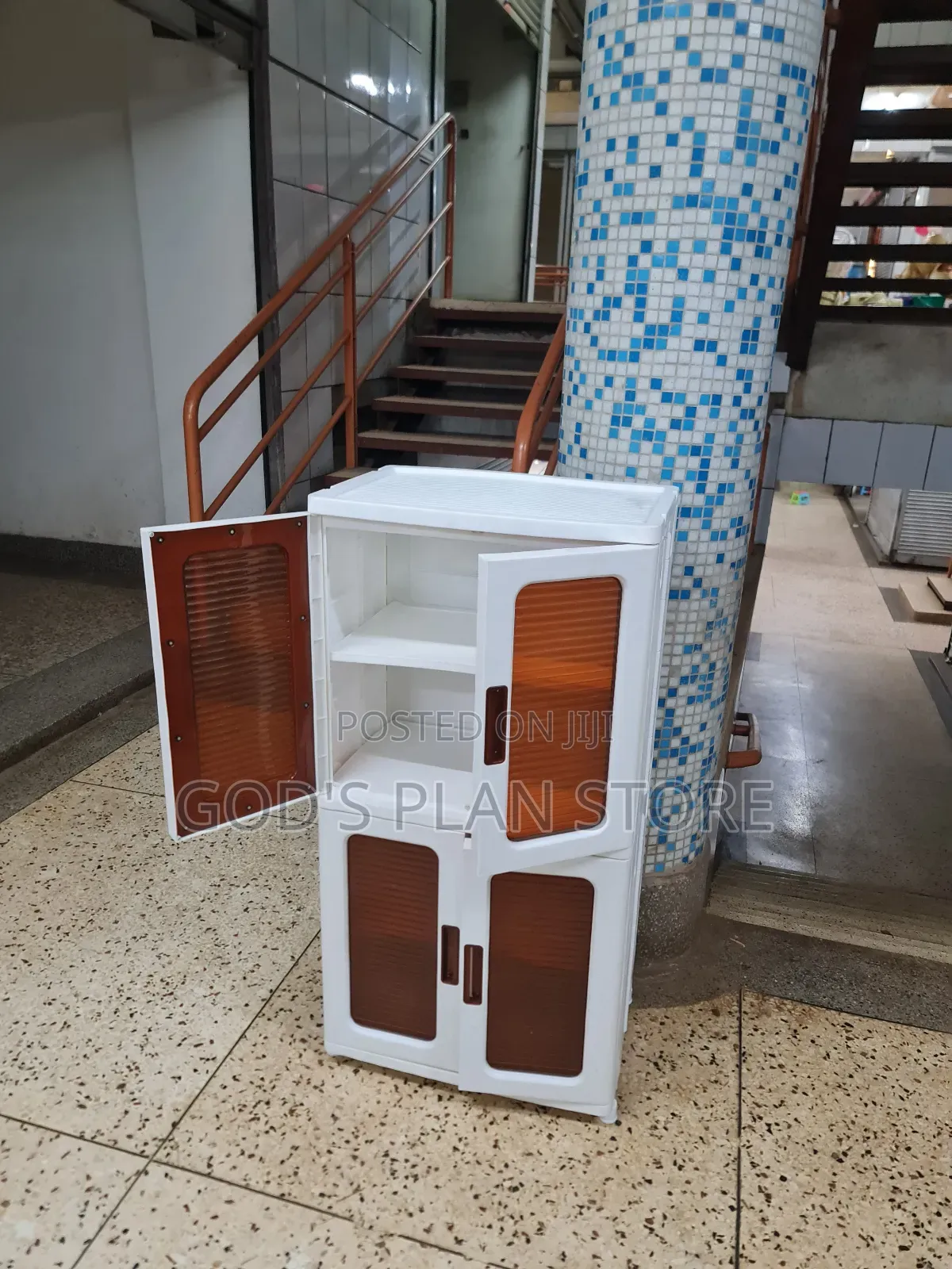Foldable Plastic Storage Cabinet Trolley