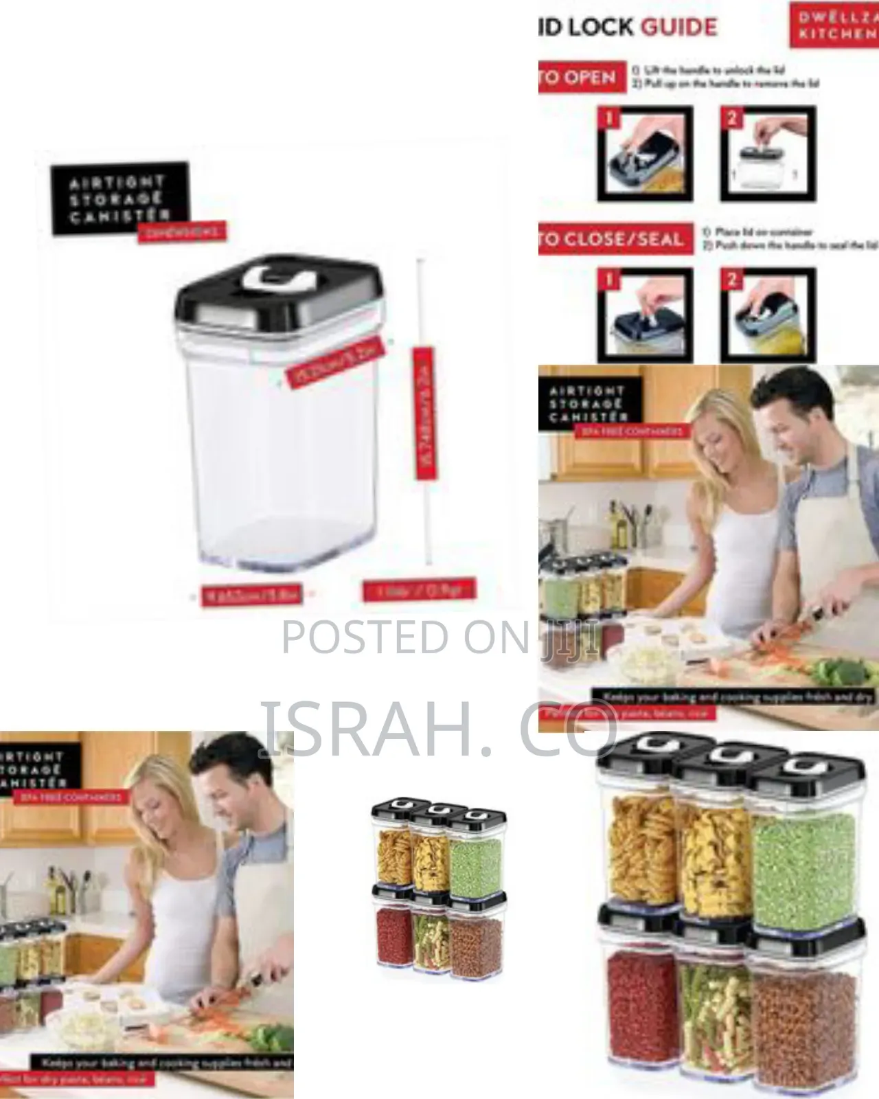 Airtight Food Storage Containers With Lids – 6 Piece Set Air