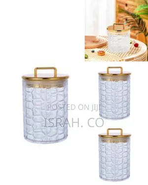 Luminarc 3 Pc Golden Flower Maze Sugar Bowl,