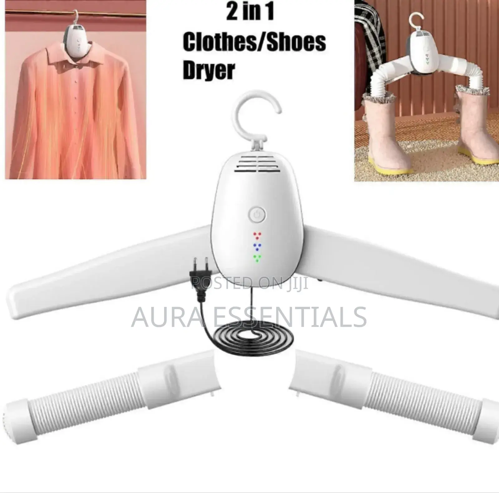 2-in-1 Portable Electric Clothes And Shoe Dryer Hanger