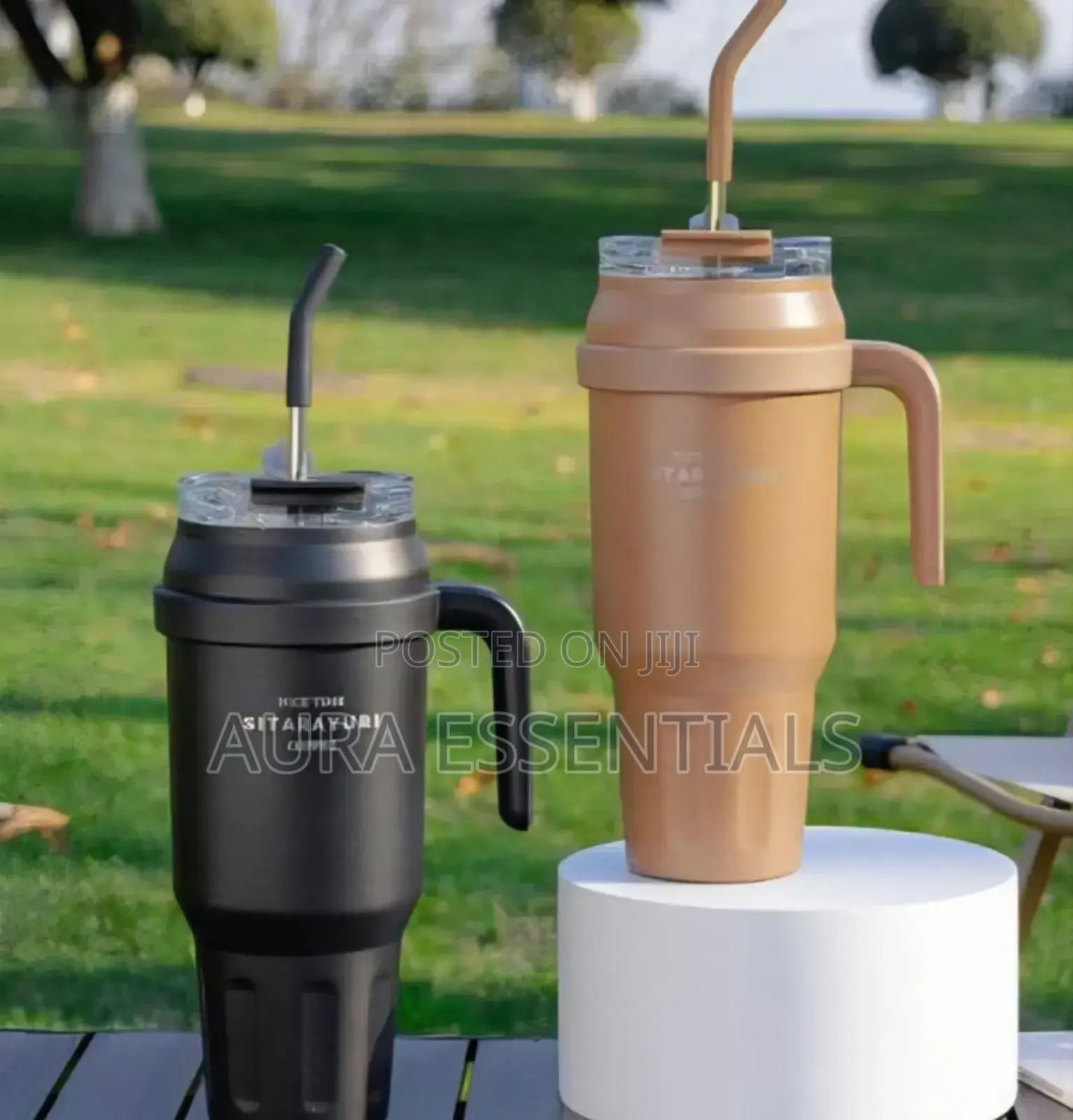 Insulated Travel Tumblers With Handles and Straws