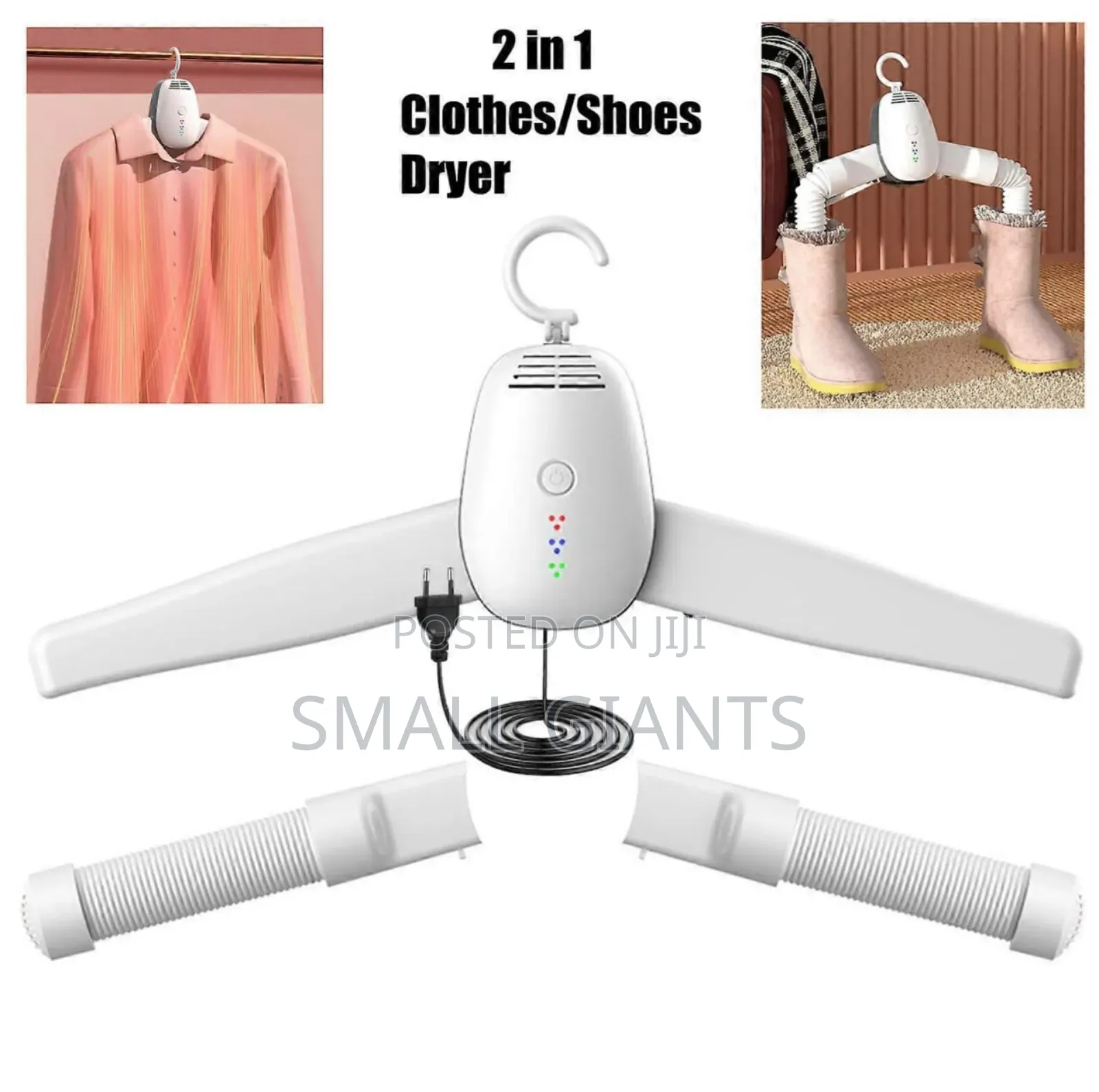 2-in-1 Portable Electric Clothes and Shoe Dryer Hanger