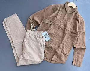 Linen Shirt and Matching Linen Trousers Outfit .