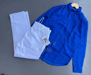 Linen Shirt and Matching Linen Trousers Outfit .