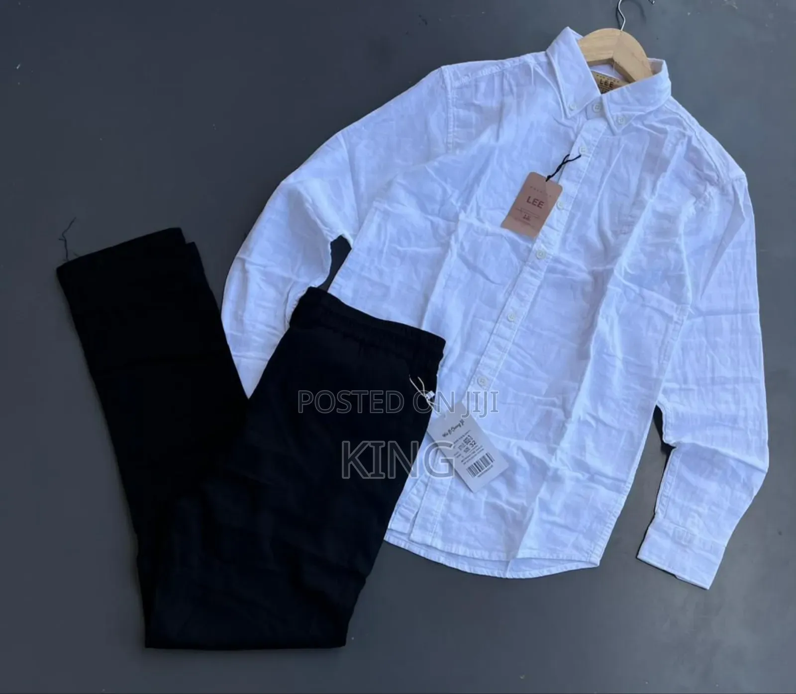 Linen Shirt and Matching Linen Trousers Outfit .