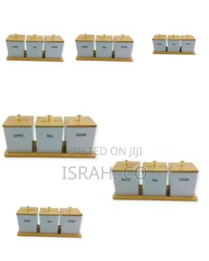 Set of 3 Ceramic Canisters Set for Sugar Coffee Tea, Luxurious Storage