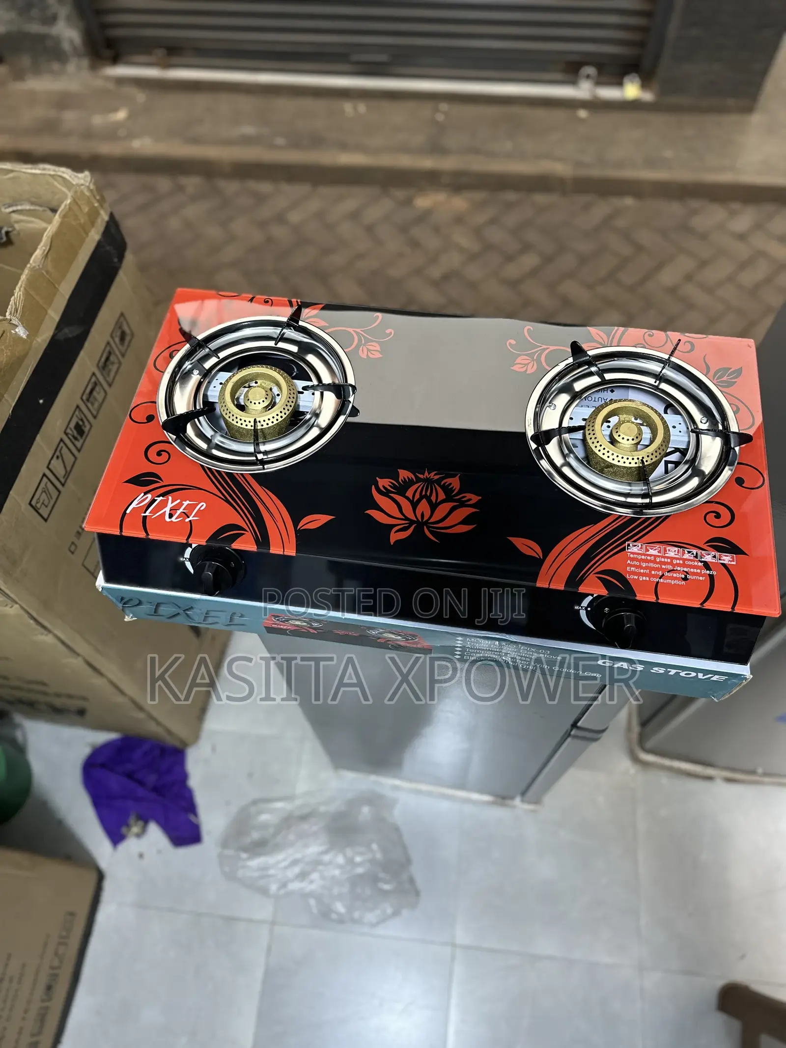 Pixel Double Gas Stove / Glass Stove