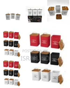 Squre Tea Coffee Sugar Canisters - Tea Coffee Sugar Set (3)