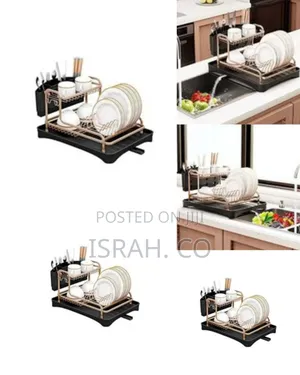 Aluminum Dish Drying Rack With Removable Cutlery