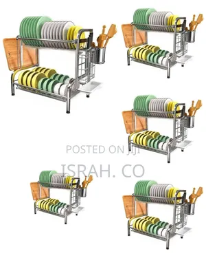2 Tier Aluminum Plate Dish Drying Draining