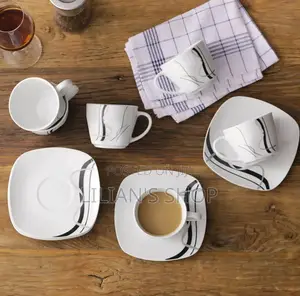 12piecea Veweet Fiona Porcelain Coffee Cups and Saucers.