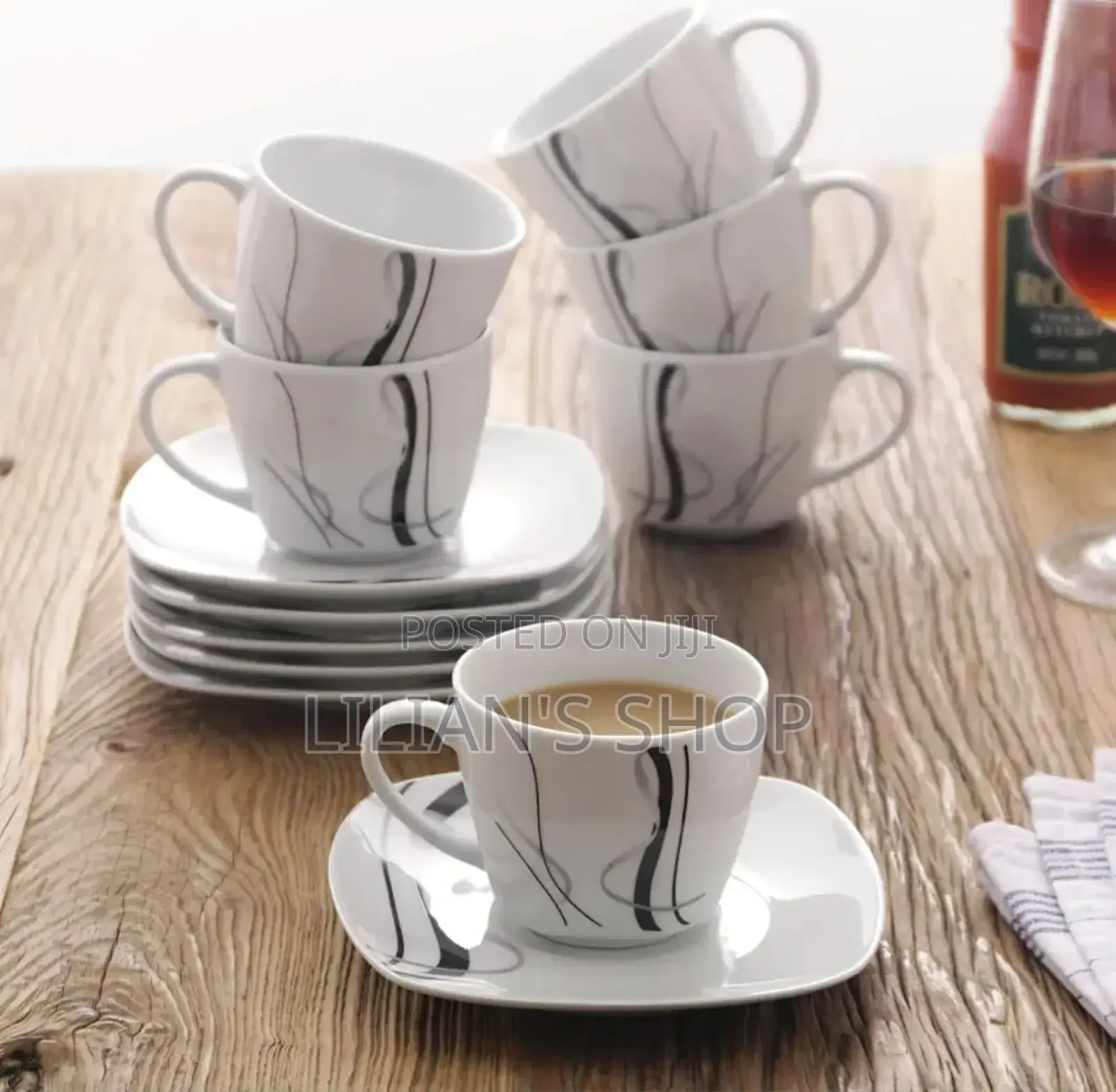 12piecea Veweet Fiona Porcelain Coffee Cups and Saucers.